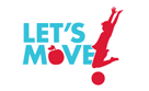 Lets move with a boy design and white background